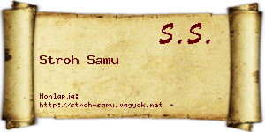 Stroh Samu névjegykártya